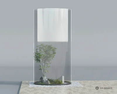 Minimalist Glass Enclosed Bonsai 3d model - Image 1