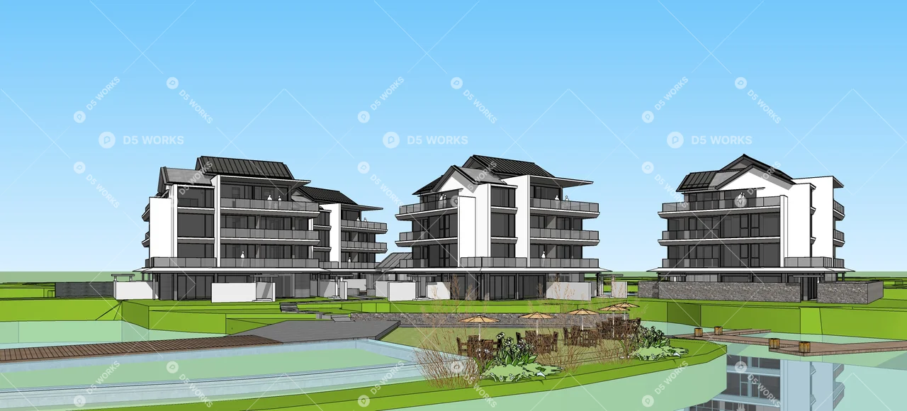 New Chinese Hotel Building +2d 3d model thumbnail 7
