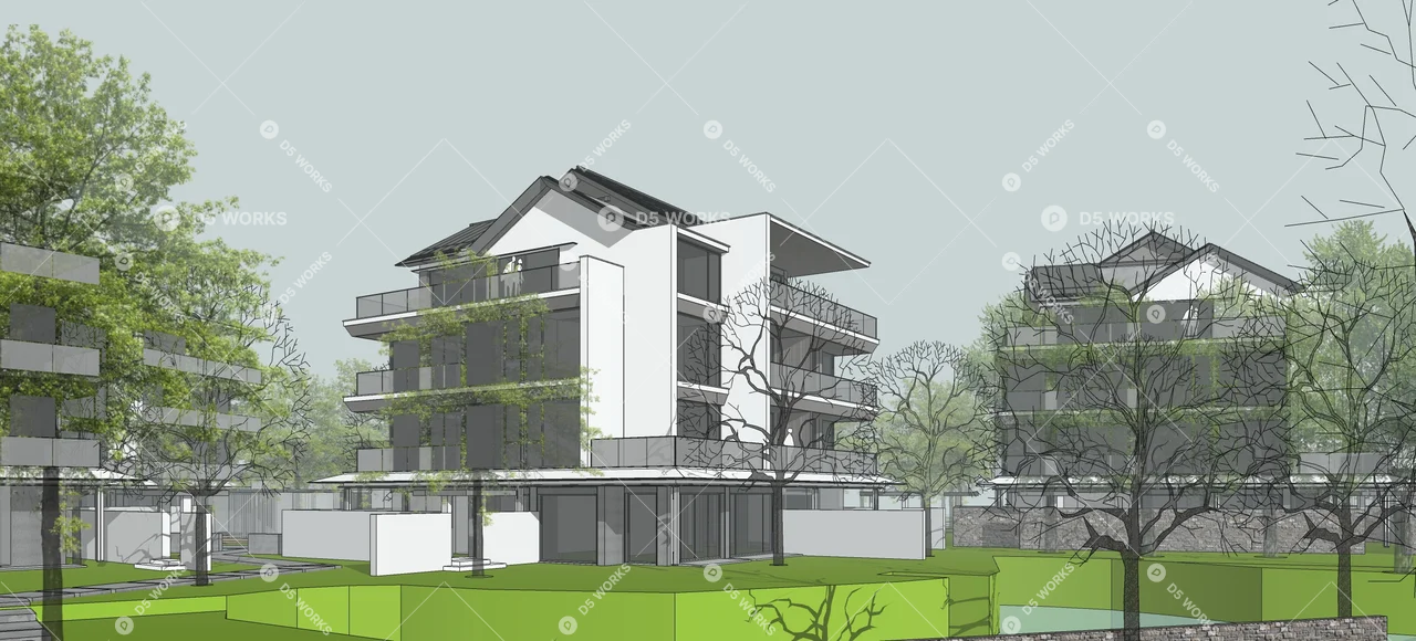 New Chinese Hotel Building +2d 3d model thumbnail 3