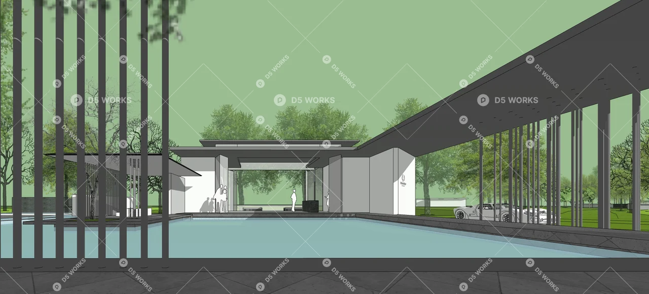 New Chinese Hotel Building +2d 3d model thumbnail 6
