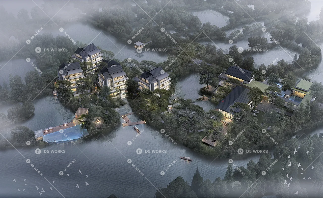 New Chinese Hotel Building +2d 3d model thumbnail 2