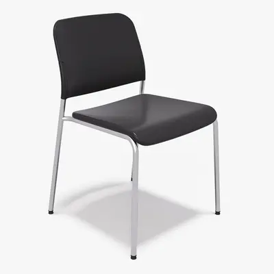 Minimalist Metal Frame Dining Chair 3d model