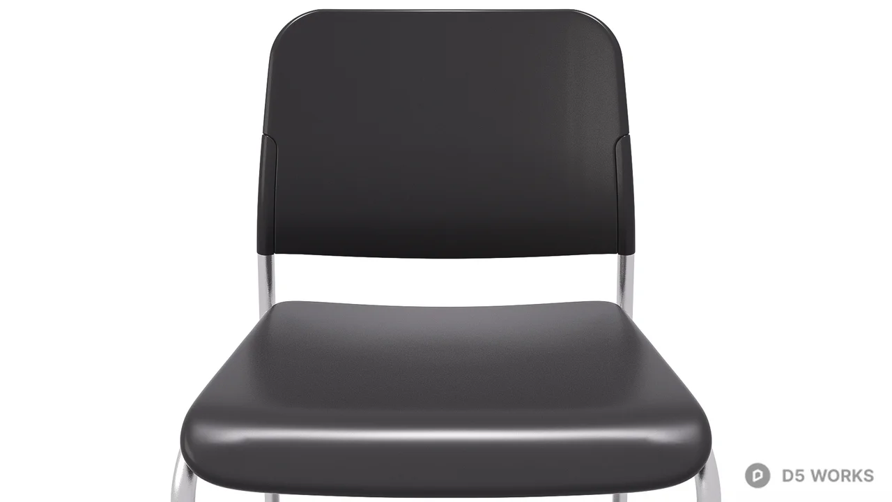 Minimalist Metal Frame Dining Chair 3d model thumbnail 8