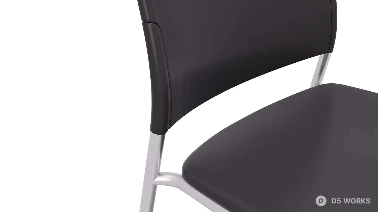 Minimalist Metal Frame Dining Chair 3d model thumbnail 9