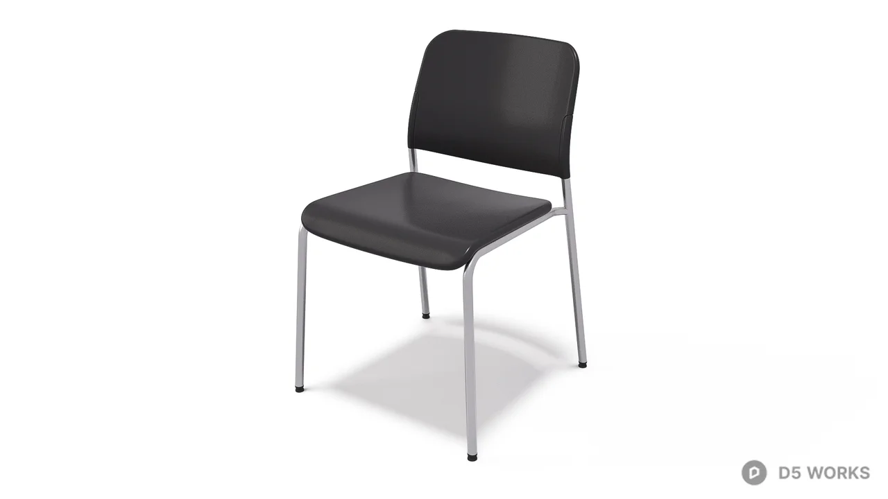 Minimalist Metal Frame Dining Chair 3d model thumbnail 3