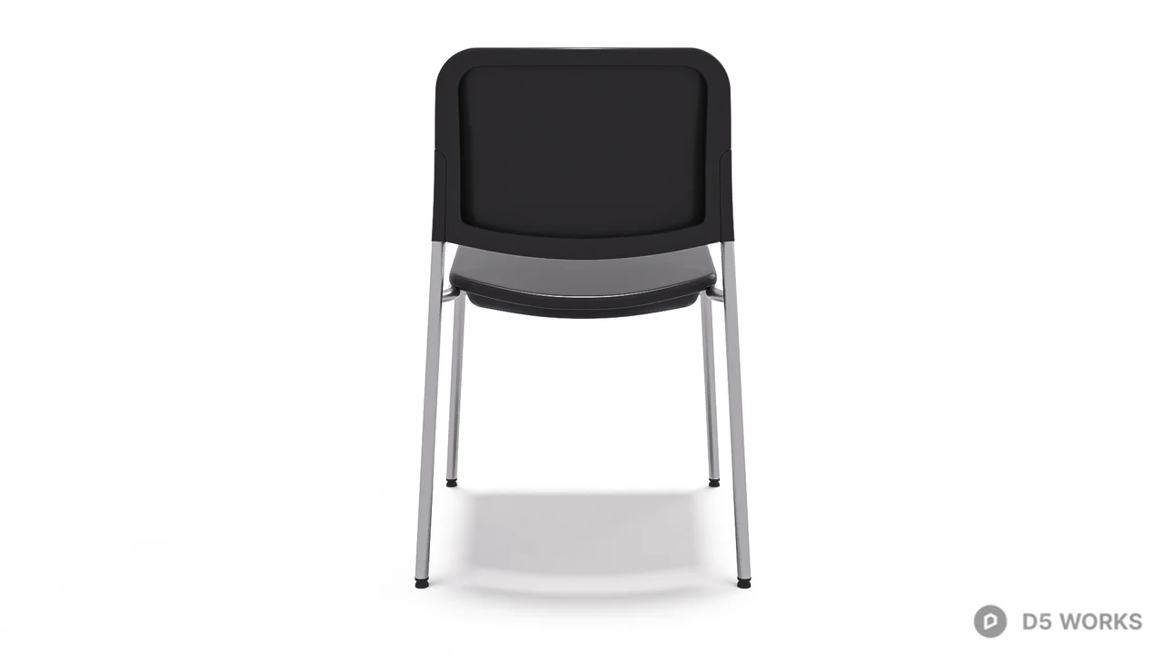 Minimalist Metal Frame Dining Chair 3d model thumbnail 7