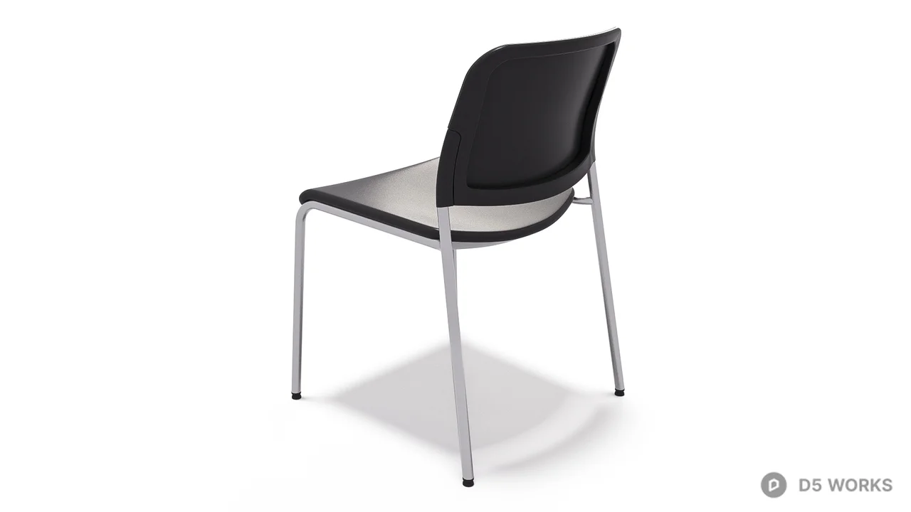 Minimalist Metal Frame Dining Chair 3d model thumbnail 6