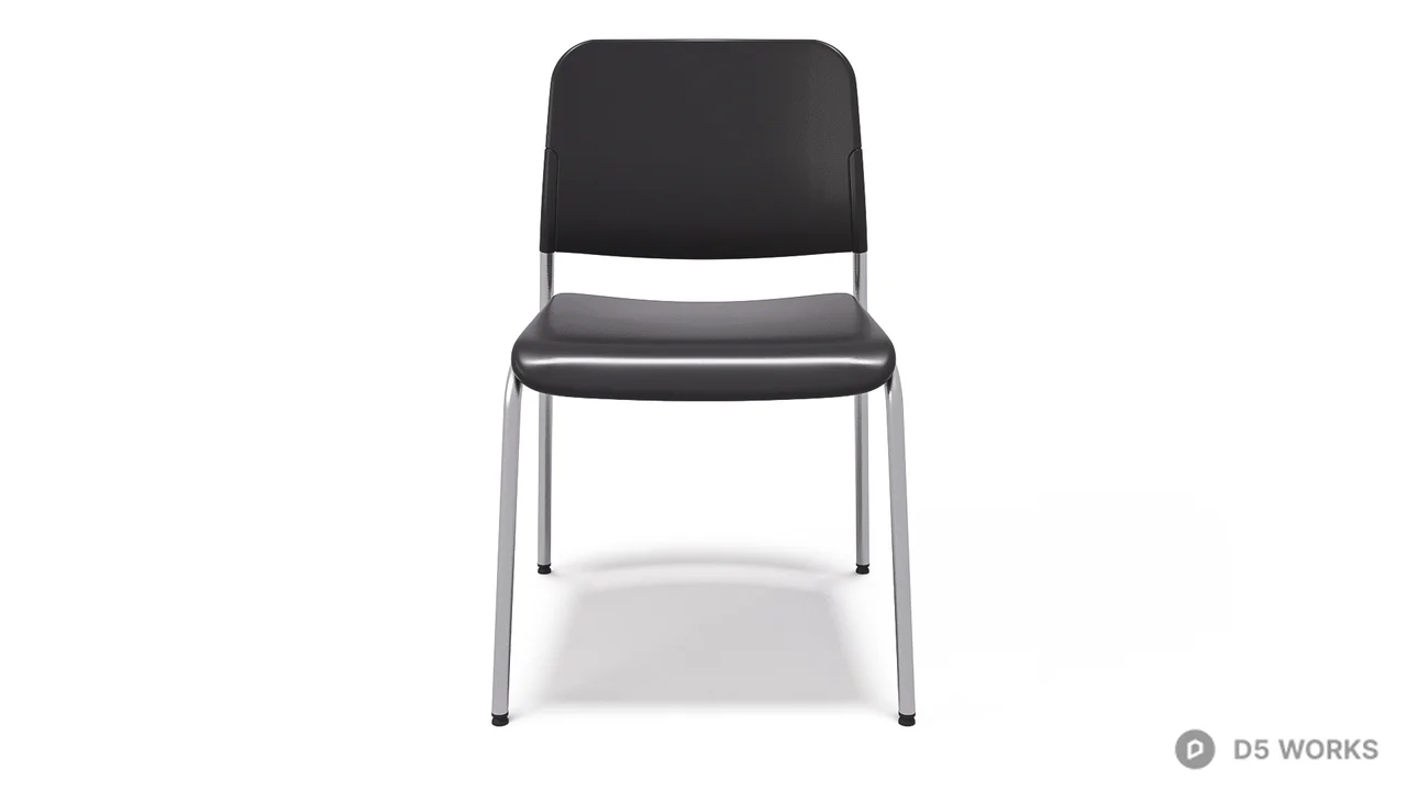 Minimalist Metal Frame Dining Chair 3d model thumbnail 5