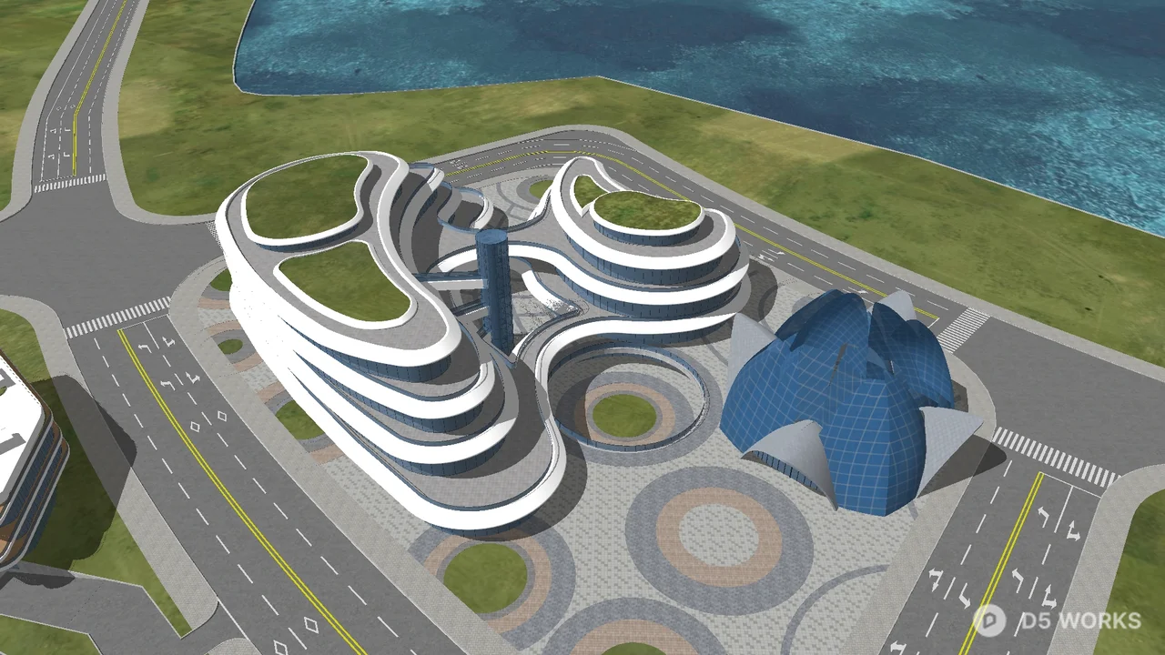 Modern Urban Exhibition Hall Architecture 3d model - Image 1