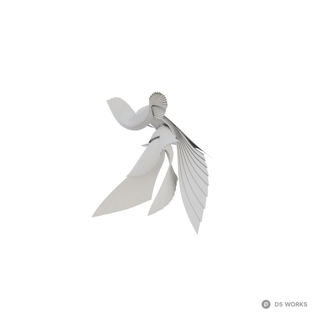 Abstract Fan-Shaped Sculptural Ornament 3d model - Image 1