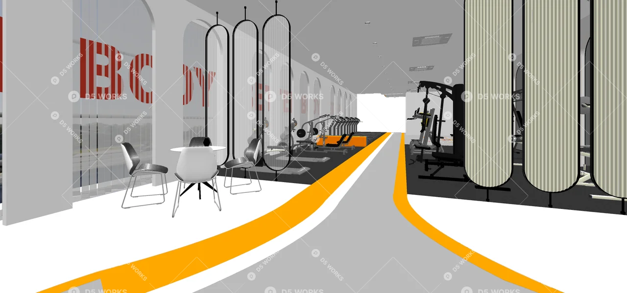 Modern Gym 3d model thumbnail 2