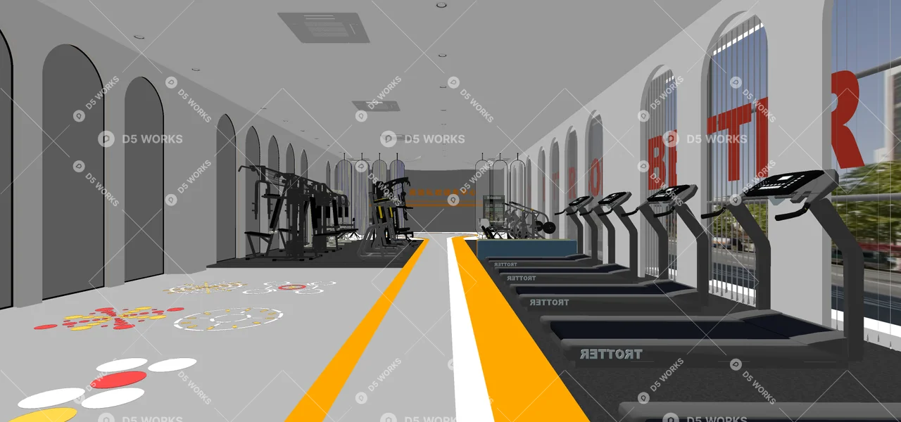 Modern Gym 3d model thumbnail 4