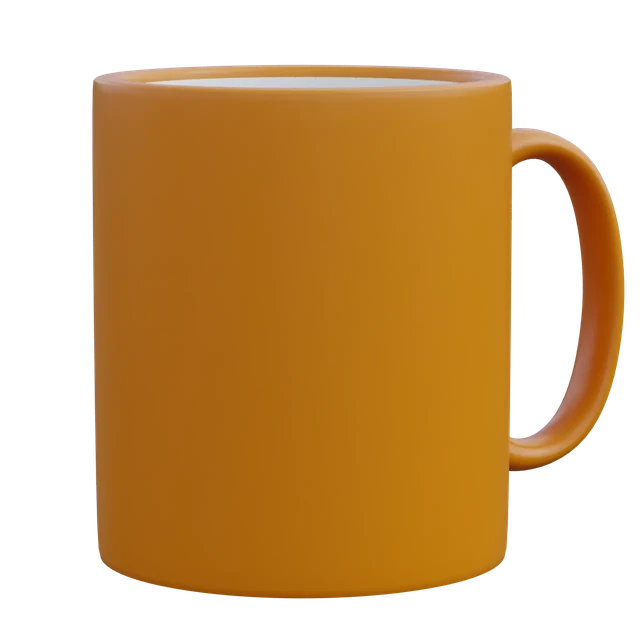 Minimalist Matte Orange Ceramic Mug 3d model