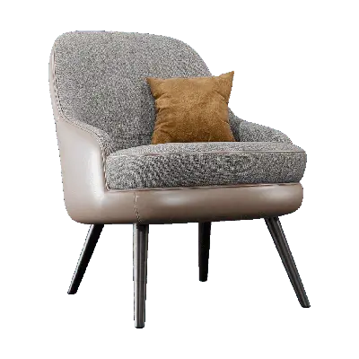 modern light-colored fabric black wooden armchair 3d model