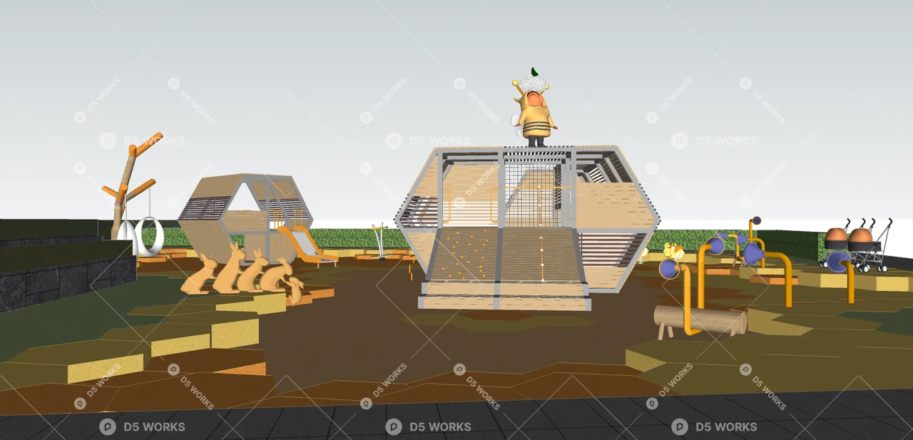 Modern Park 3d model thumbnail 5