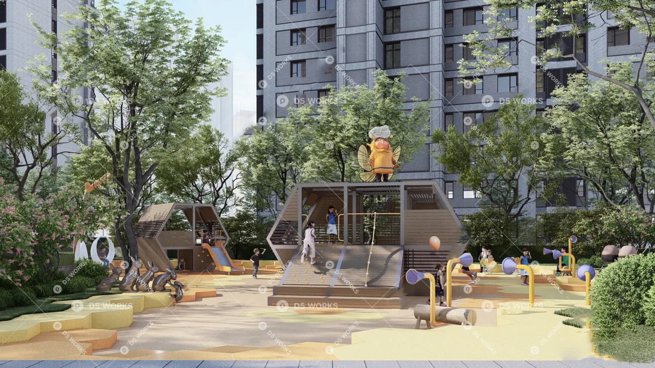 Modern Park 3d model thumbnail 4