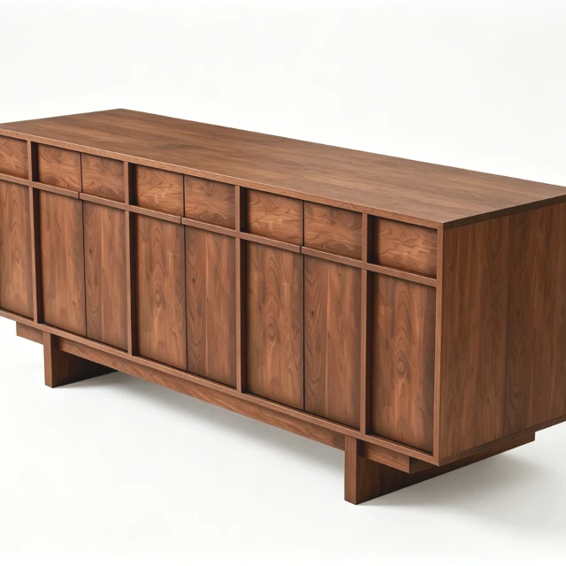 Mid-Century Modern Walnut Wood Sideboard 3d model