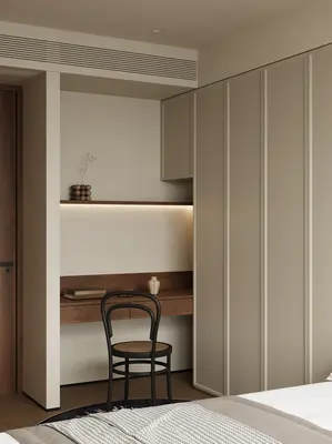 Minimalist Tatami Bedroom With Integrated Desk 3d model