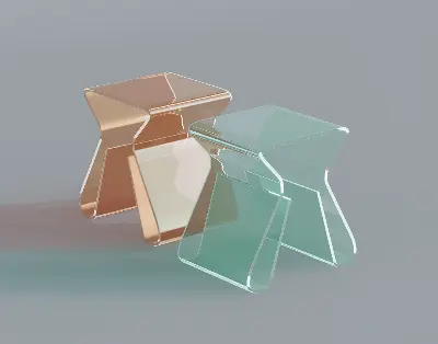 Geometric Acrylic Side Table 3d model