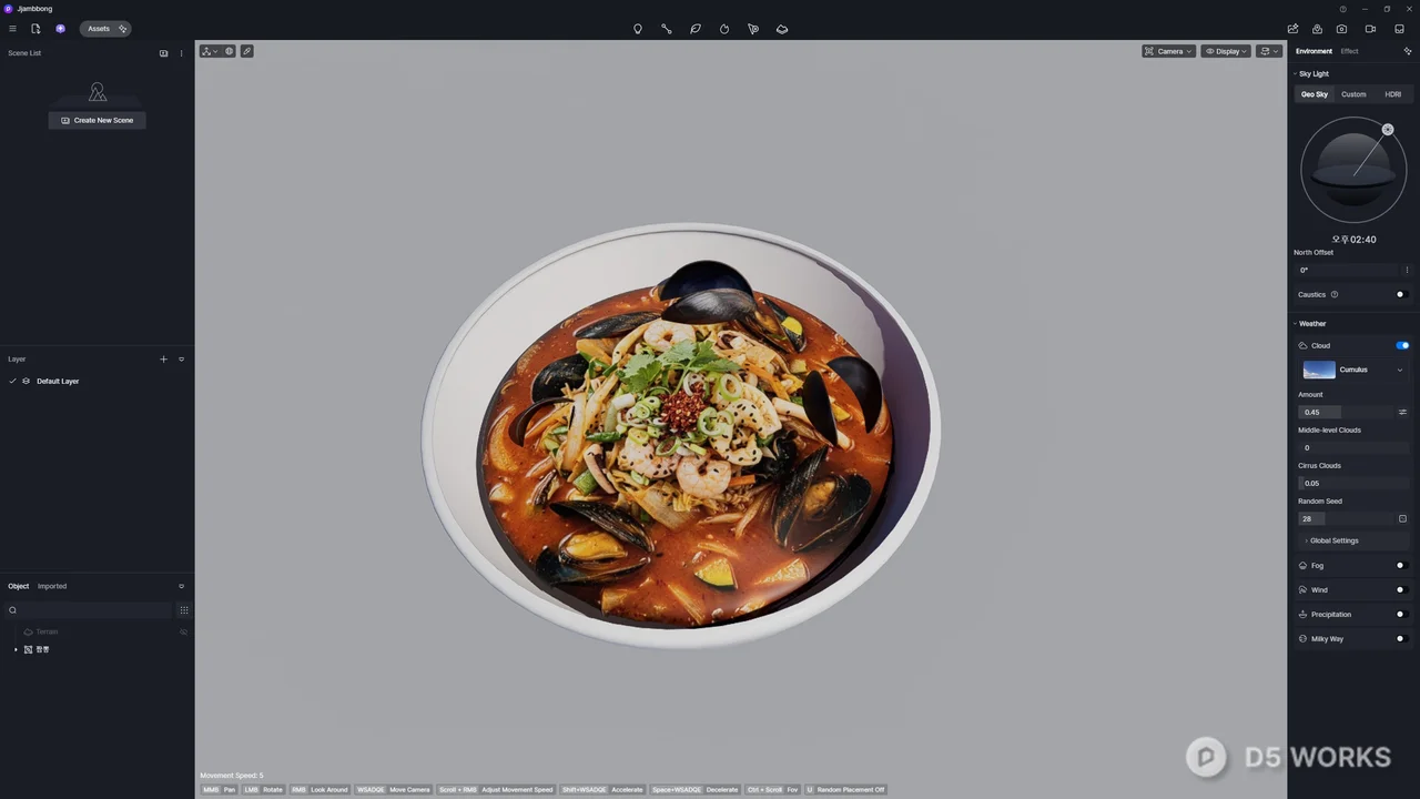 Korean Spicy Seafood Noodles Soup 3d model thumbnail 2