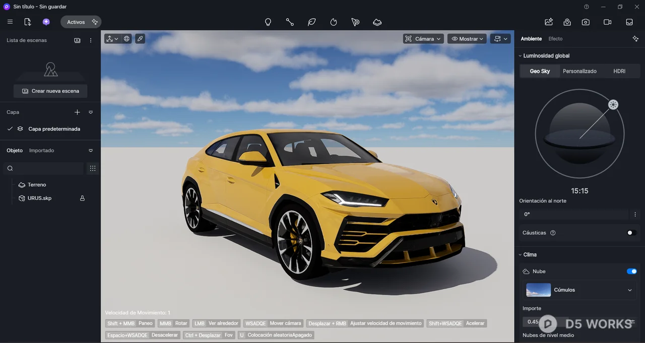 Yellow Sport SUV Model 3d model thumbnail 2