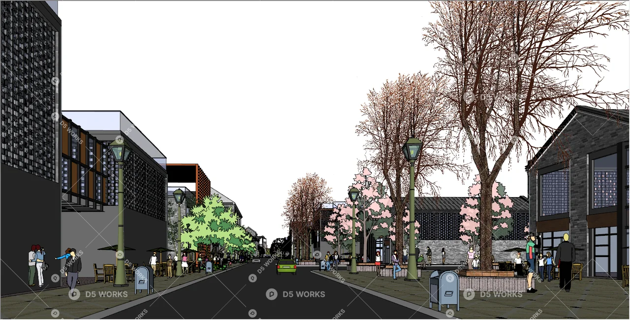 Commercial Landscape 3d model thumbnail 2