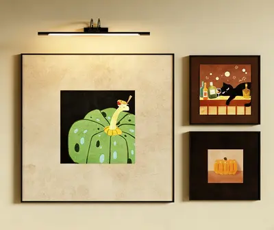 Artistic Pumpkin Illustration Wall Art 3d model