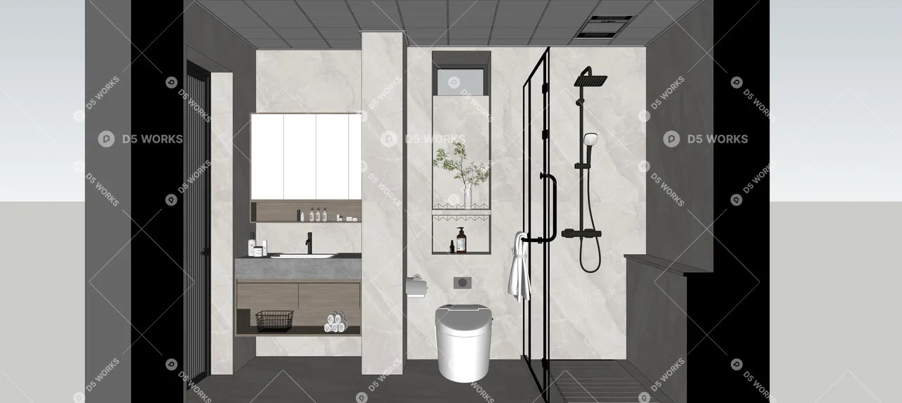 Modern Bathroom 3d model thumbnail 2