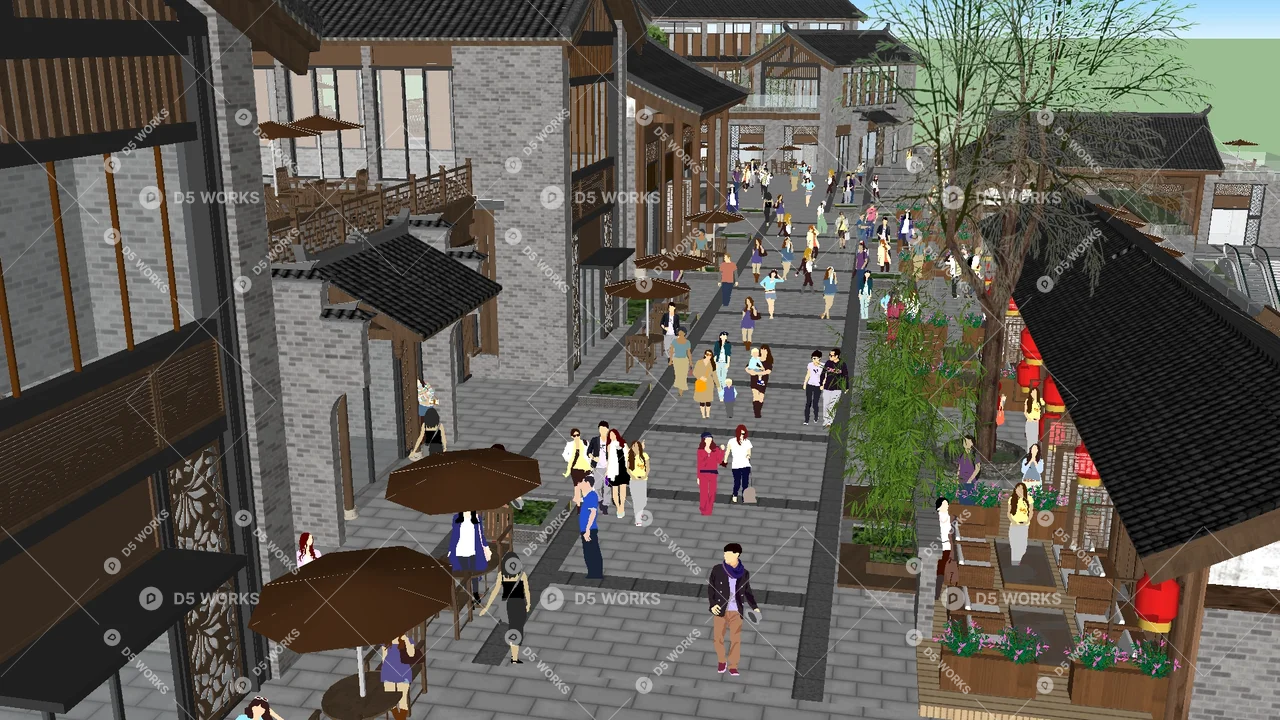 Commercial Landscape 3d model thumbnail 2