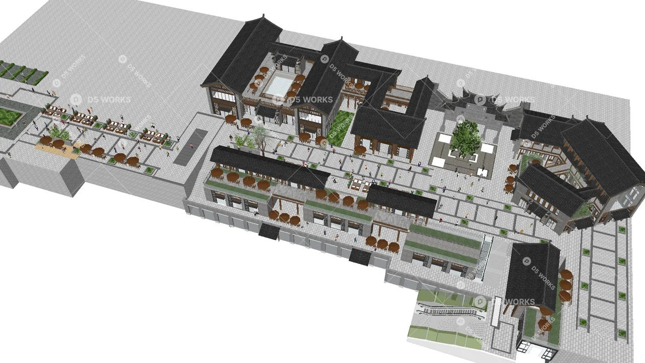 Commercial Landscape 3d model thumbnail 4