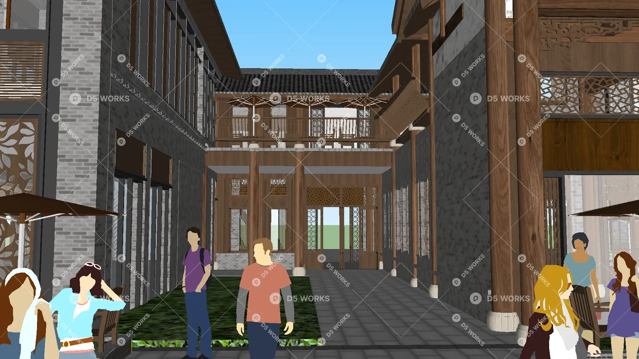 Commercial Landscape 3d model thumbnail 8