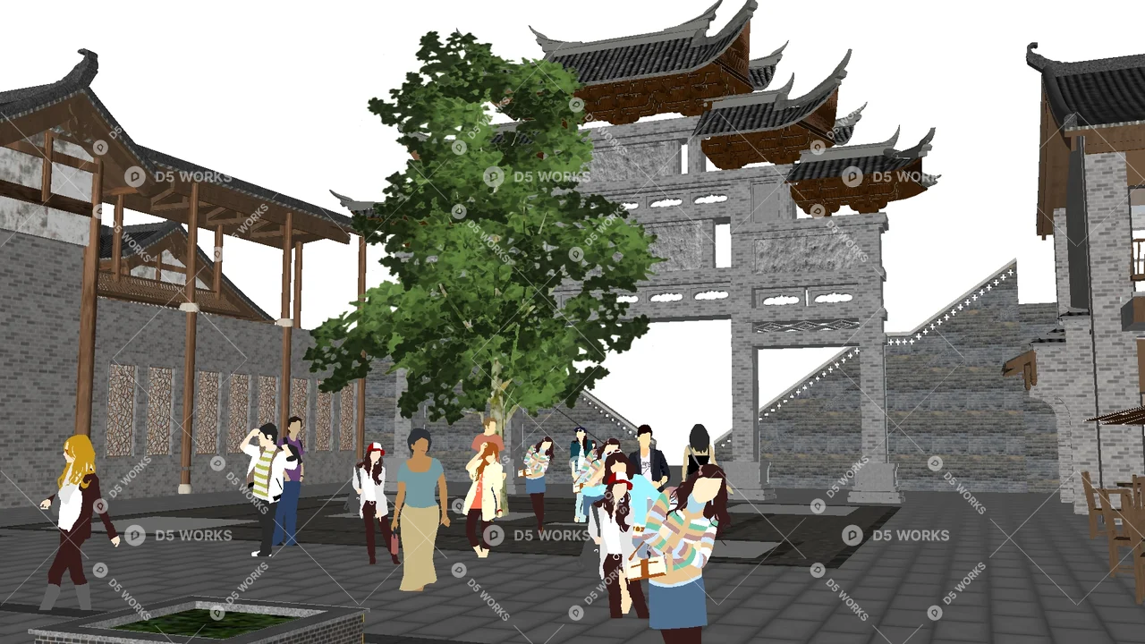 Commercial Landscape 3d model thumbnail 5