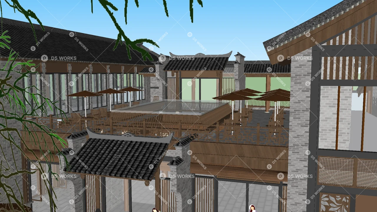 Commercial Landscape 3d model thumbnail 9