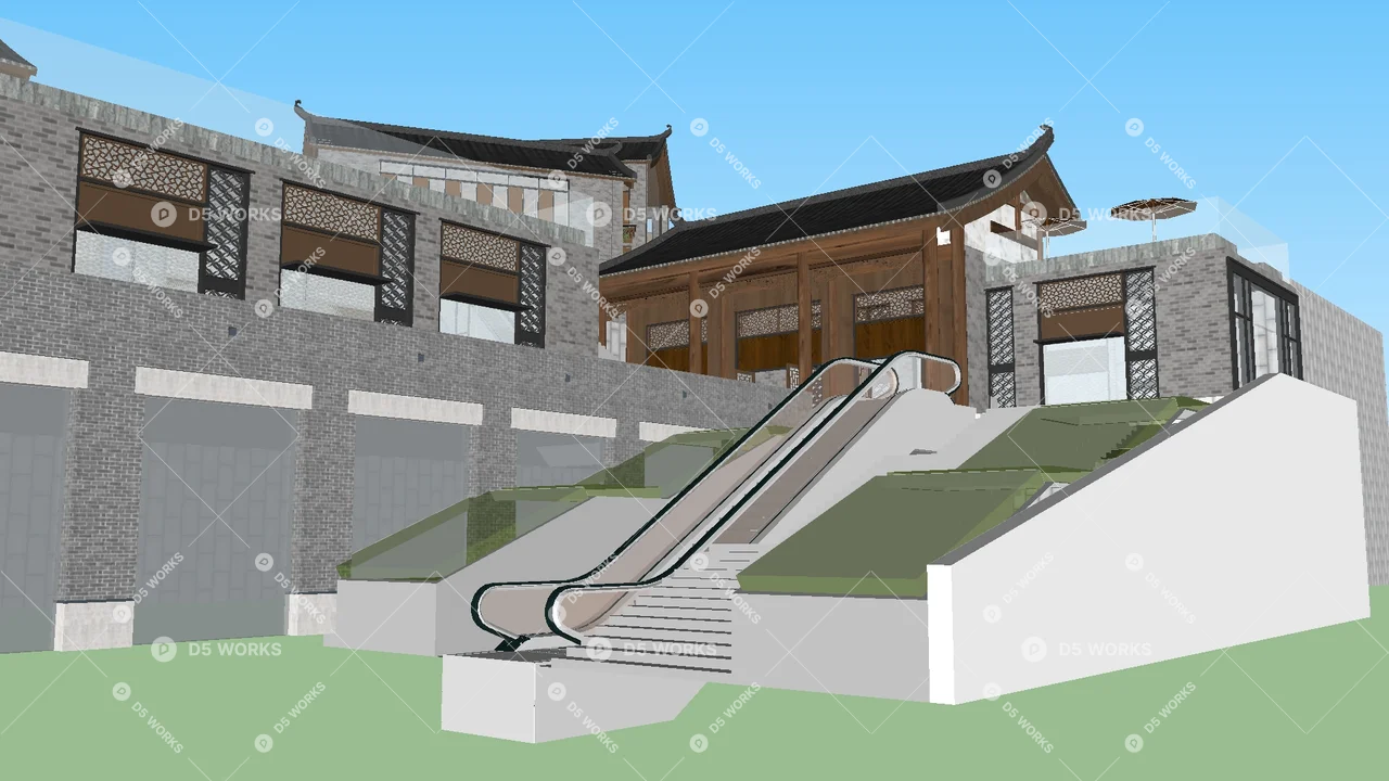 Commercial Landscape 3d model thumbnail 7