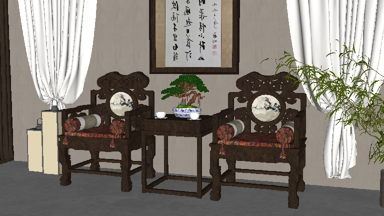 Chinese Leisure Table & Chair Set