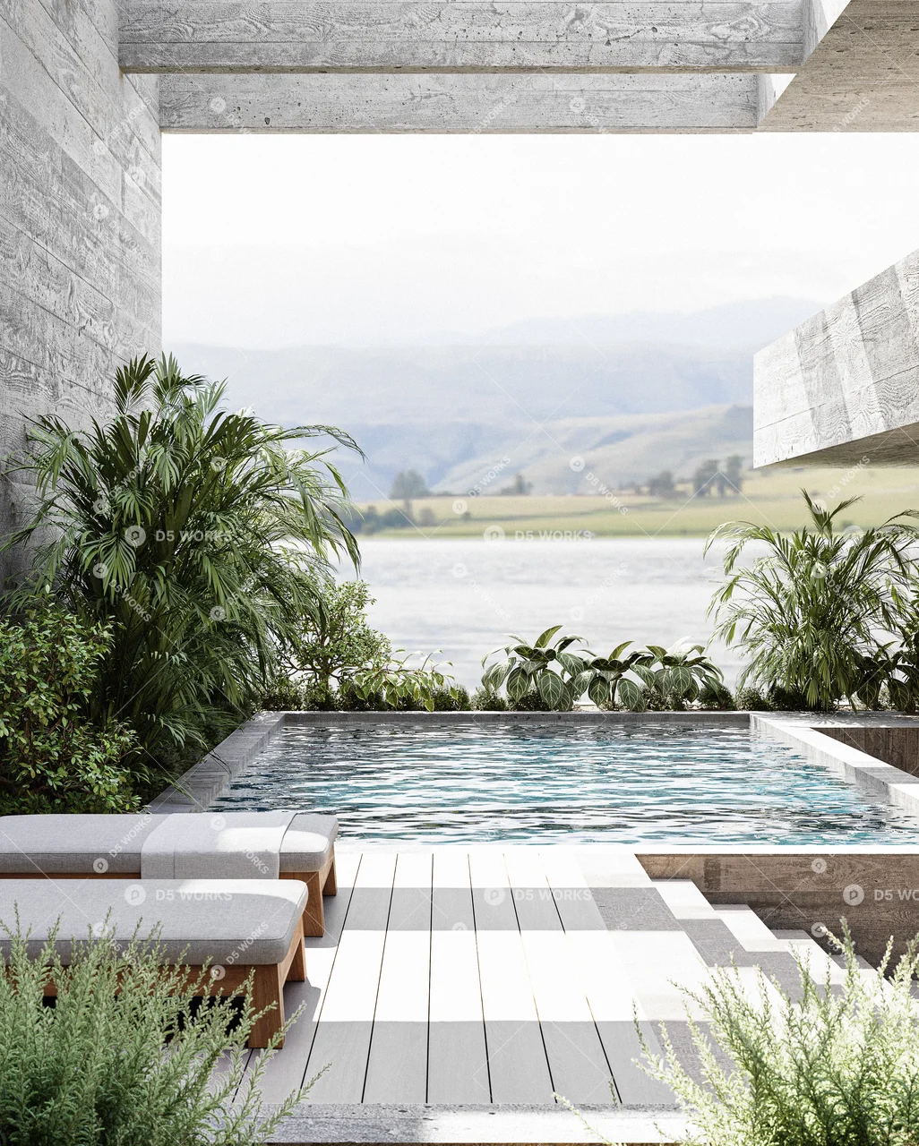 Hotel Building 3d model thumbnail 8