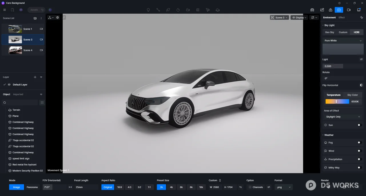 Modern Electric Hatchback 3d model thumbnail 2