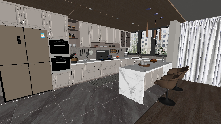 Transitional Open Kitchen