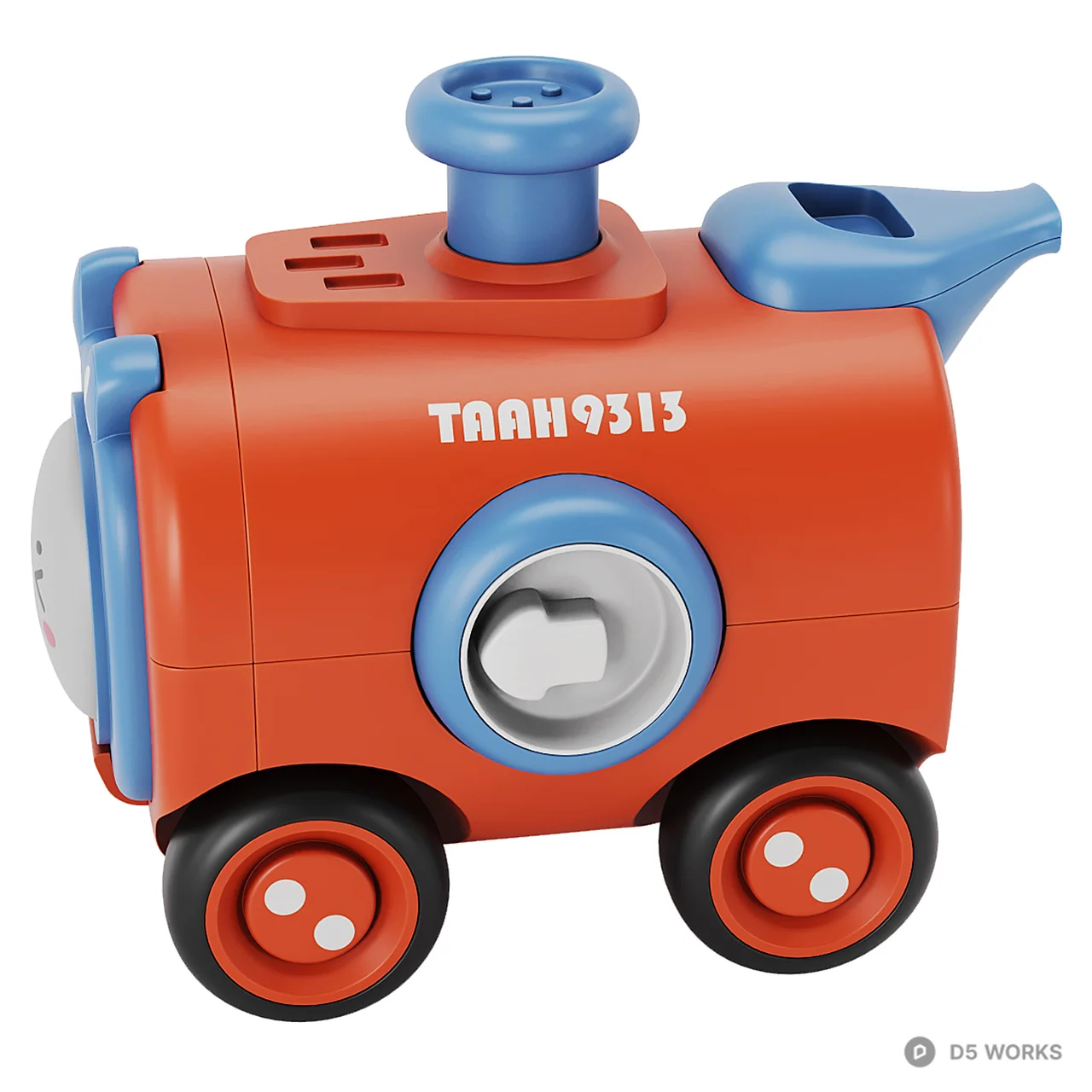 Cartoon Stylized Red Toy Train Engine 3d model thumbnail 3