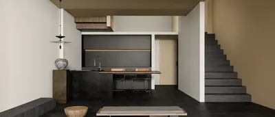 Open-plan kitchen and dining area