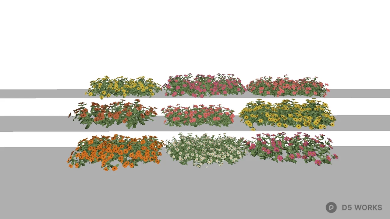 Floral Arrangement Cluster 3d model - Image 1