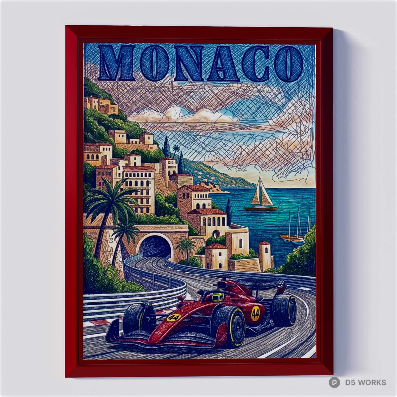 Vintage Framed Poster Art 3d model - Image 1