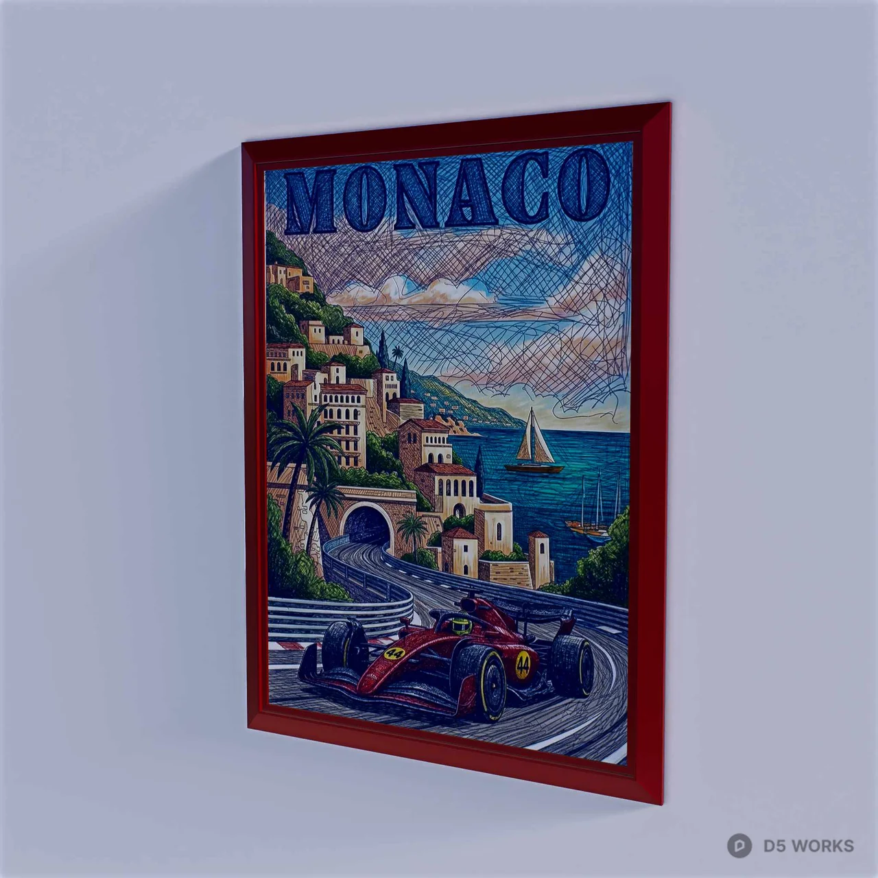 Vintage Framed Poster Art 3d model thumbnail 3