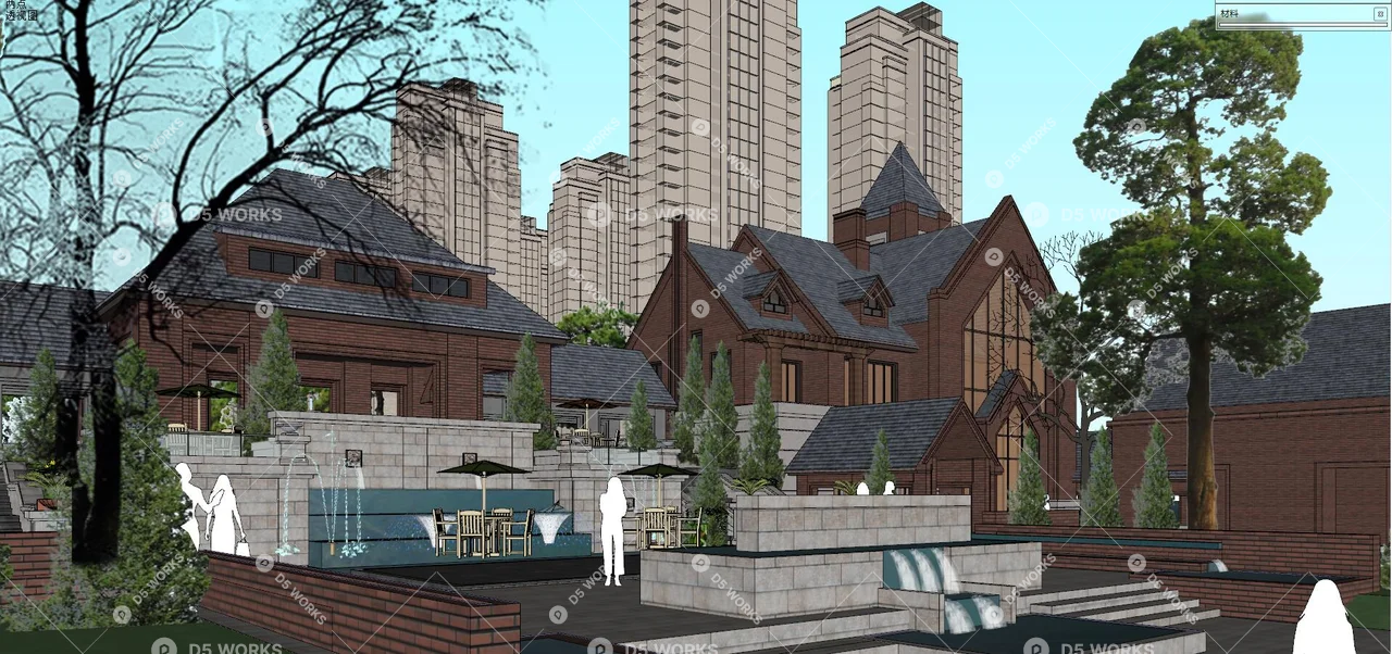 Commercial Landscape 3d model thumbnail 4