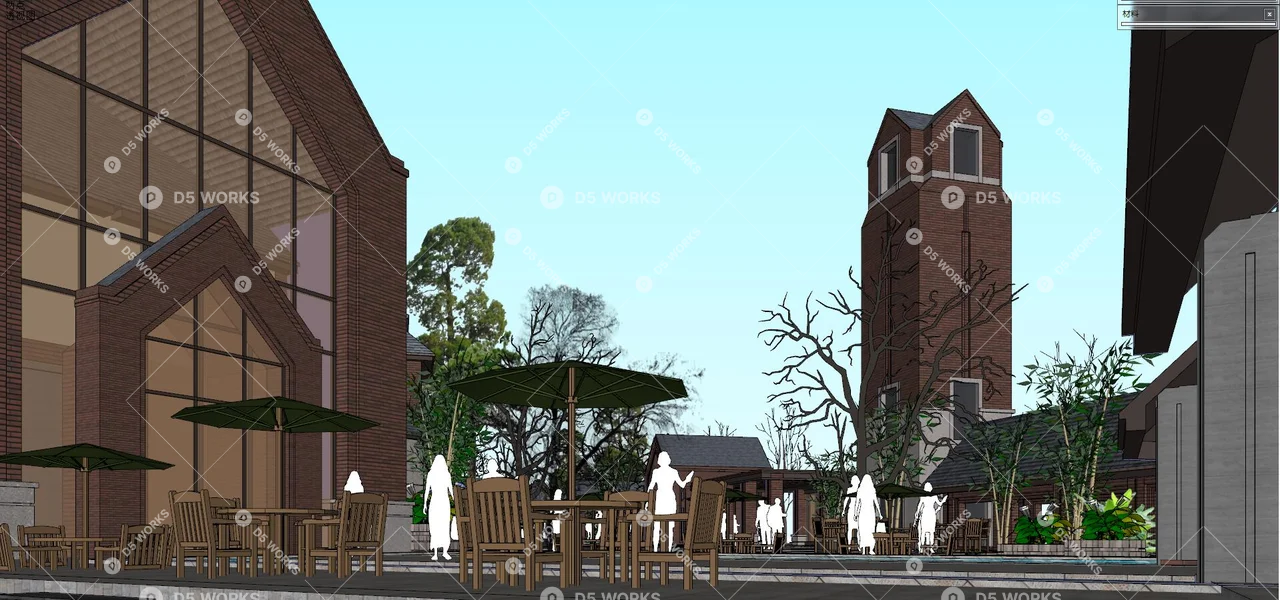 Commercial Landscape 3d model thumbnail 6