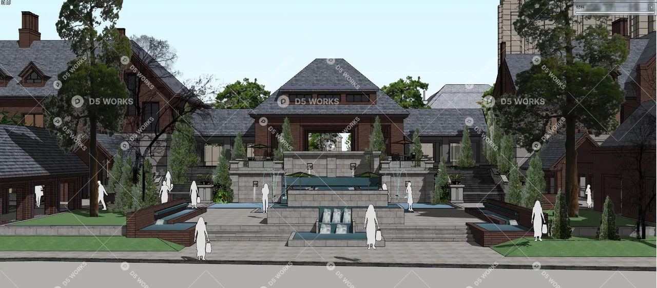 Commercial Landscape 3d model thumbnail 3