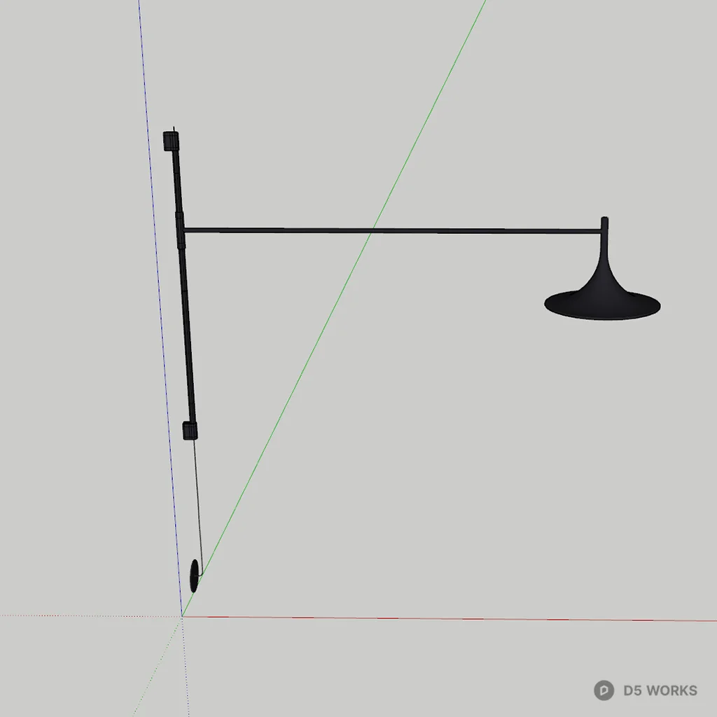 Minimalist Linear Wall Lamp 3d model thumbnail 2