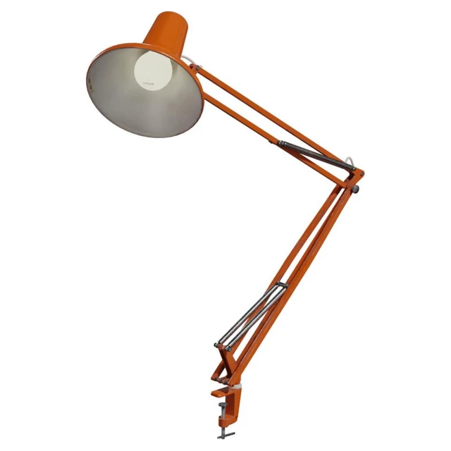 Vintage Orange Adjustable Architect Desk Lamp 3d model