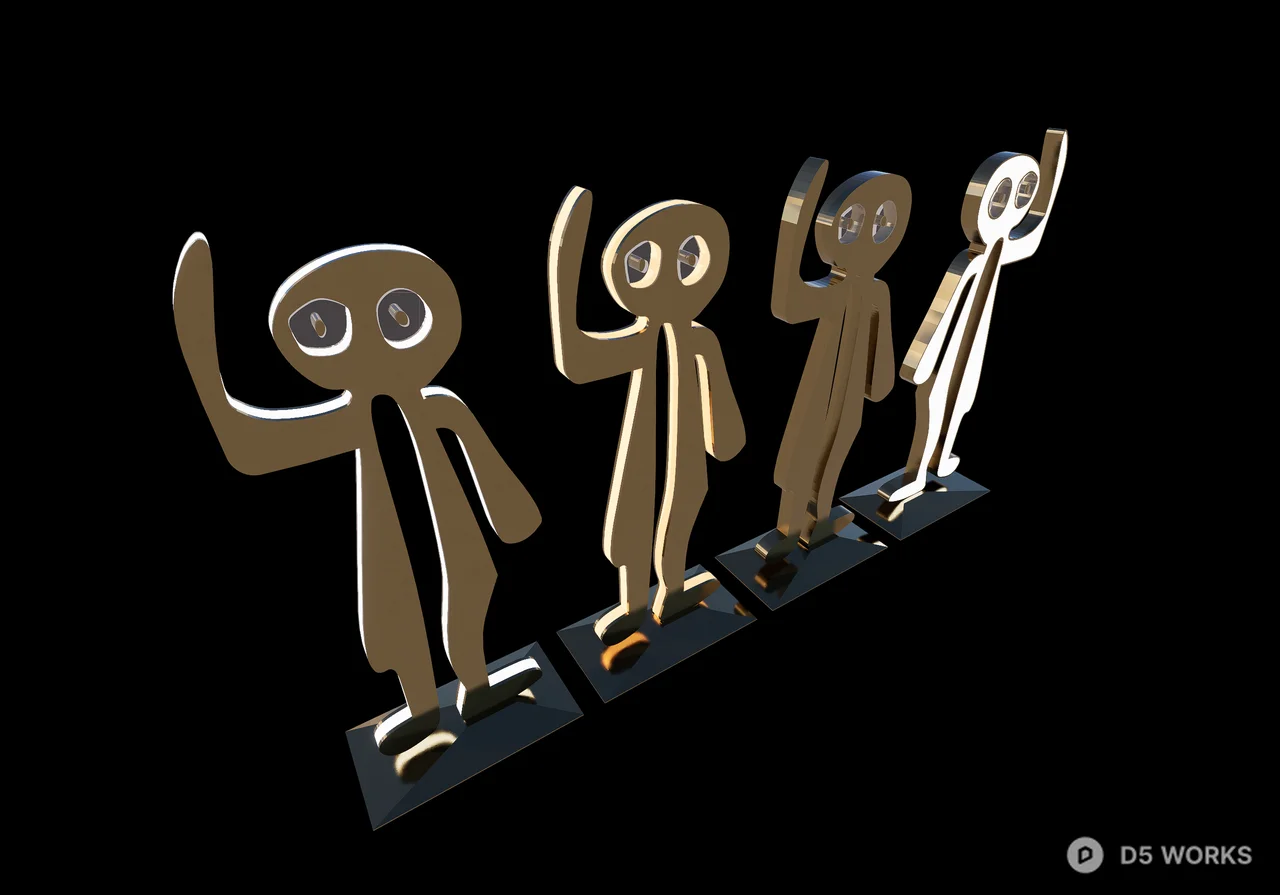 Stylized 2D Human Figures 3d model thumbnail 2