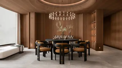 Modern Luxury Wood Panel Compartment 3d model